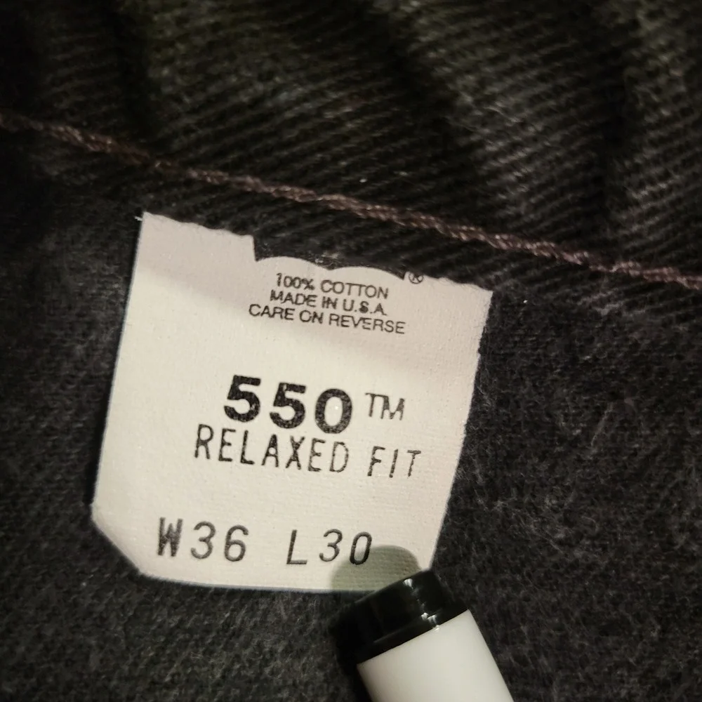 VTG Levis 550 Relaxed Fit Black Jeans Made in USA 2001 34(Tag 36)x30 Tapered Leg
